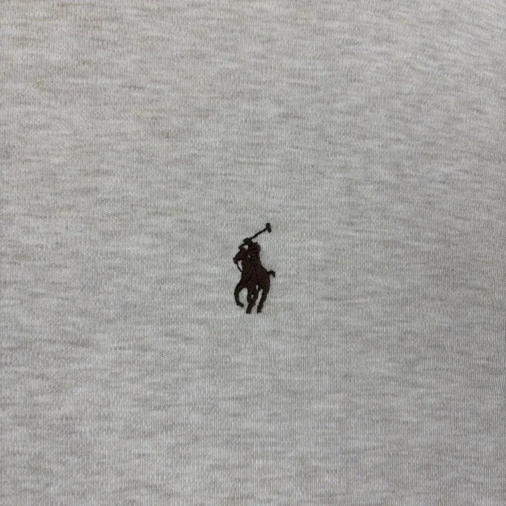 Polo Ralph Lauren Mens XL Tan Vintage  Long Sleeve Polo Shirt Embroidered Pony